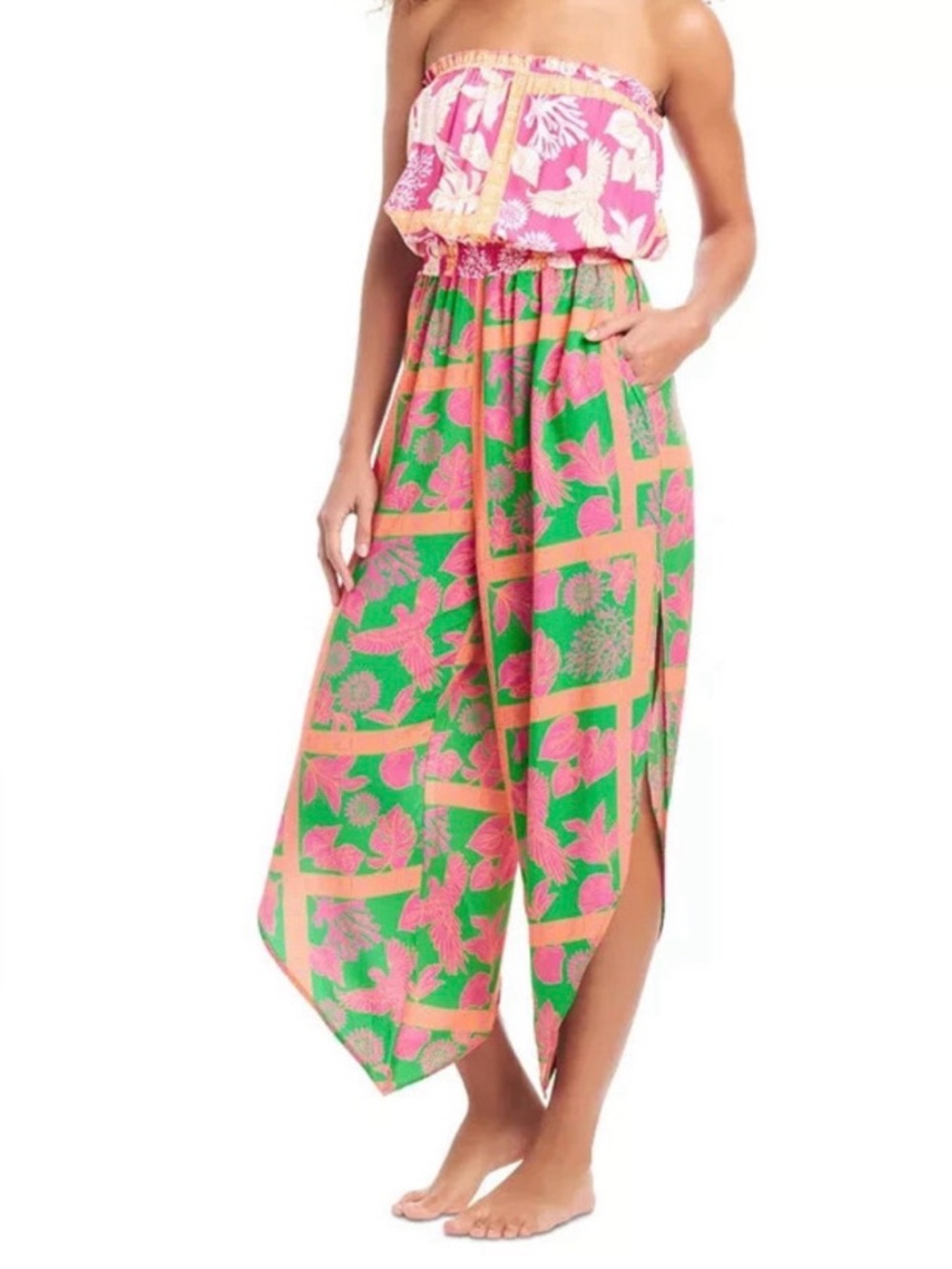 BAR III Strapless Cover-up Jumpsuit MED